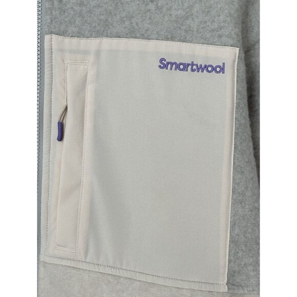 Smartwool Women’s Size L Cream Hudson Trail Fleece Wool Blend Zip Jacket - Picture 2 of 7